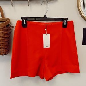 Mango Pintuck Pleat High Waist Shorts - S